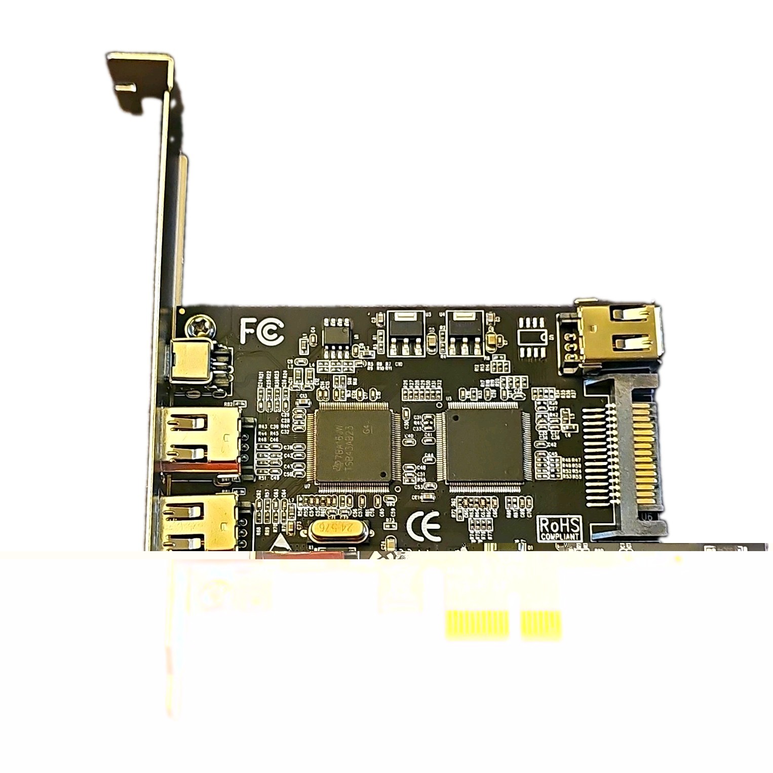 4 Port PCIe FireWire 400 Card 1394A PCI Express x1 Adapter Internal SATA Power