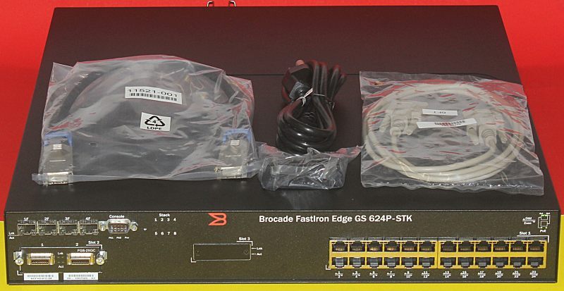 Brocade Foundry FGS624P-STK FastIron GS Gigabit Switch 2xCX4 10GB Stacking Ports