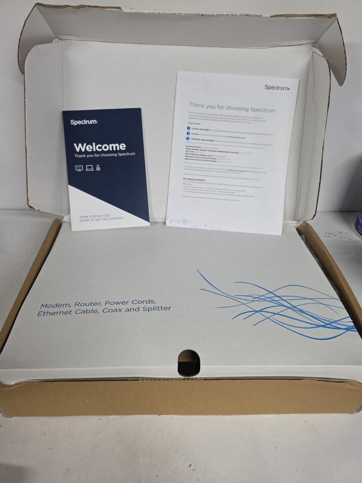 Spectrum Internet Modem DPC3216 and Wireless Router Sagemcom Fast 5260 Box