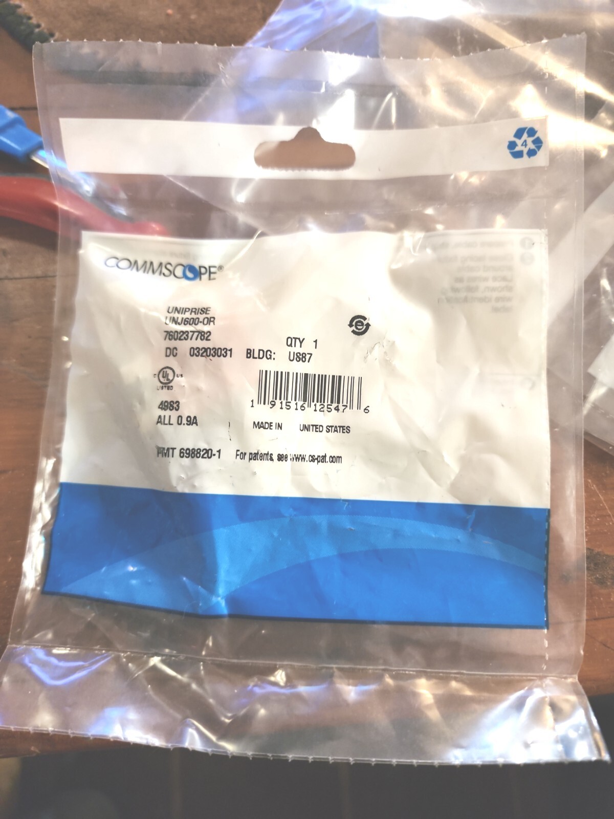 (LOT OF 3) CommScope/Uniprise UNJ600-OR Cat6 UTP RJ-45 Modular Jack, Orange