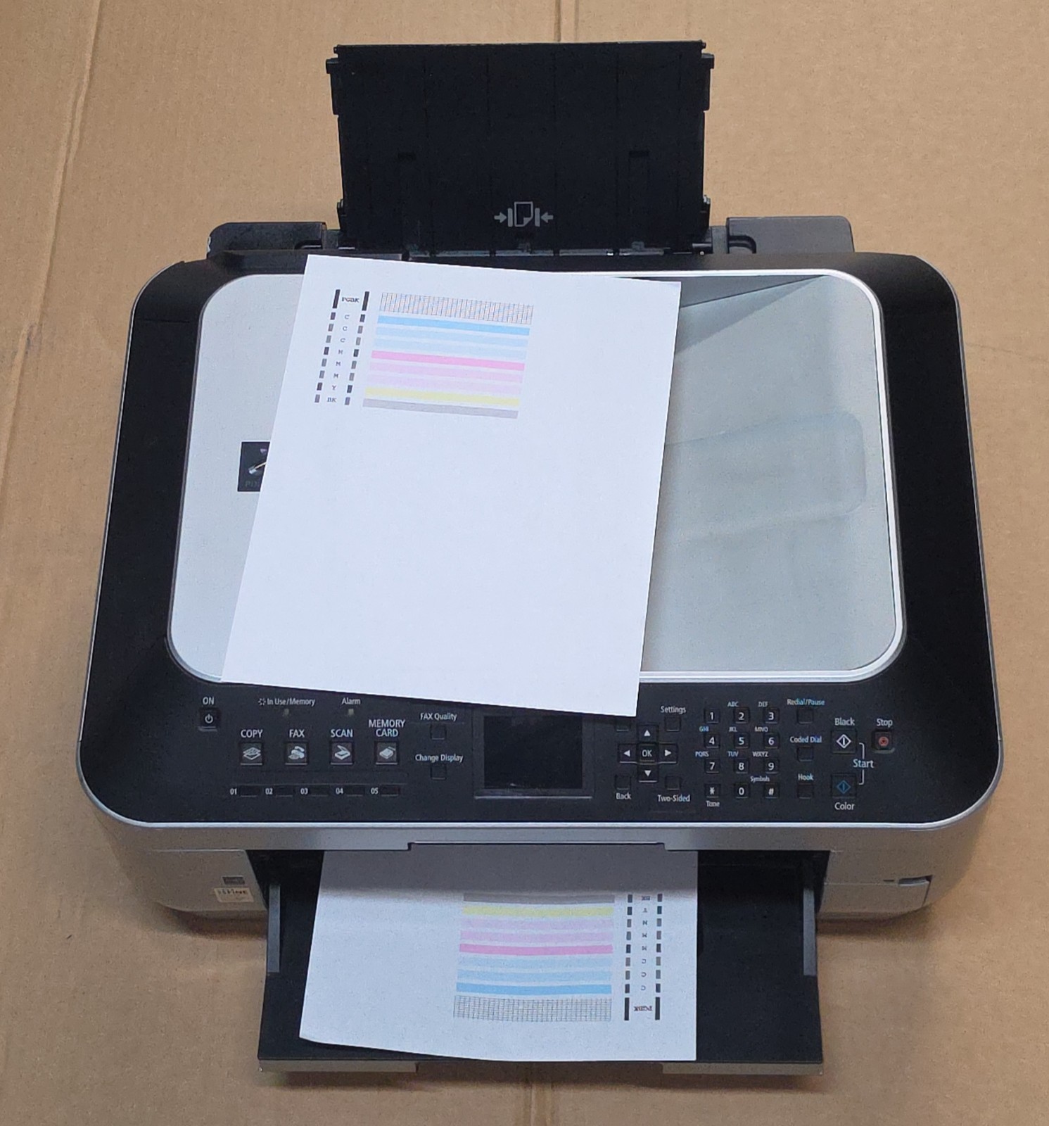 Canon PIXMA MX860 All-In-One Inkjet Printer NOZZLE CHECK IS 100%