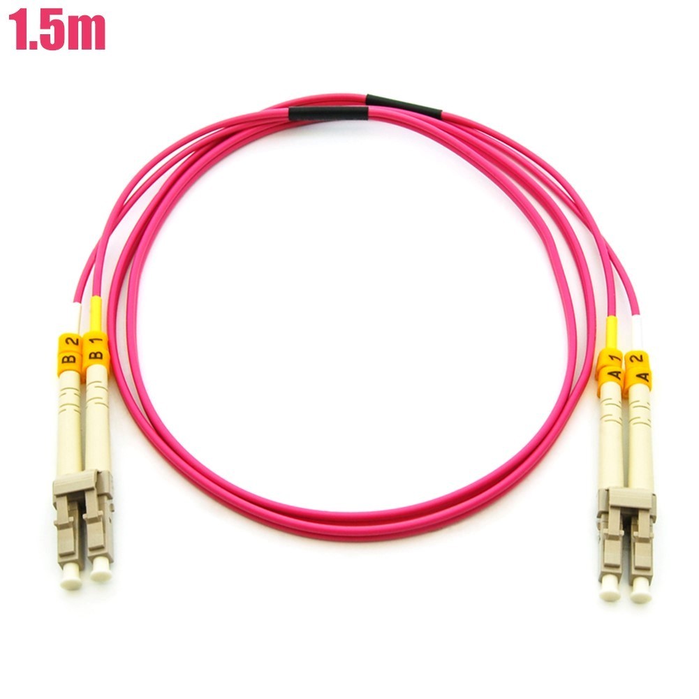 1.5M LC-LC OM4 40/100Gb Duplex 50/125 Multi Mode Fiber Optic Cable Erika Violet
