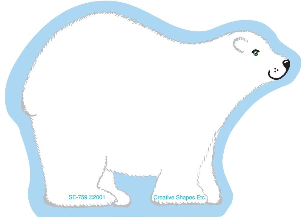 SHAPES ETC. Polar Bear Mini Notepad, 3" x 3", 35 sheets in the x White 