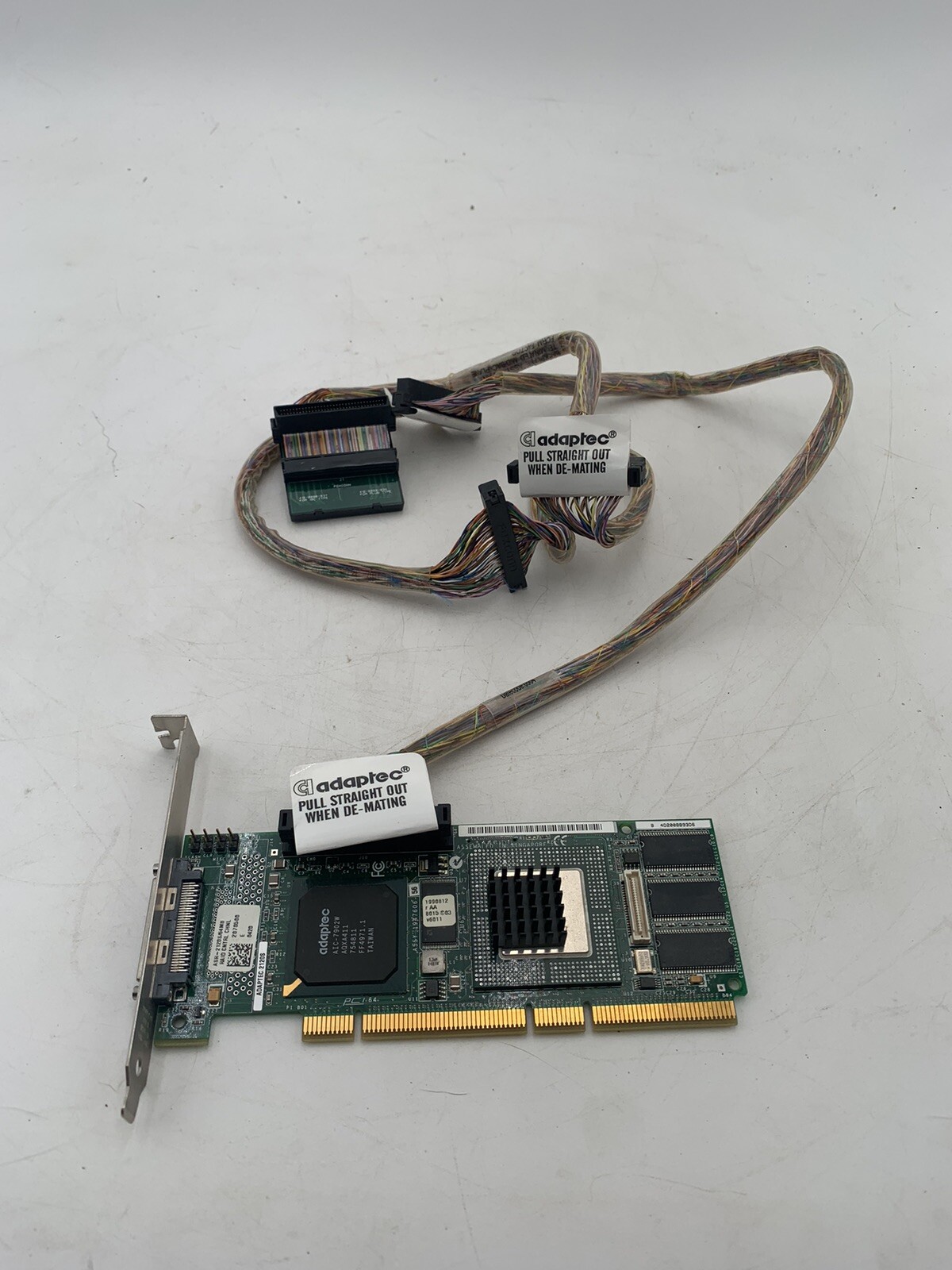 Adaptec ASR-2120S/64MB SCSI RAID Controller Card And Wiring Harness