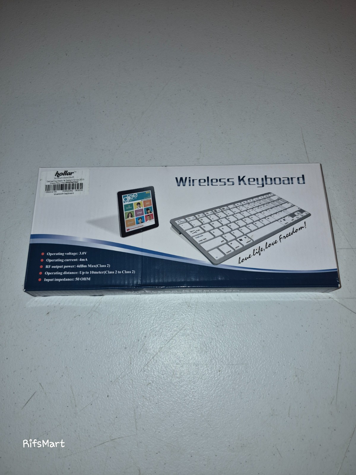 New Open Box - Unbranded Universal Wireless Keyboard - BK3001BA - Silver / White