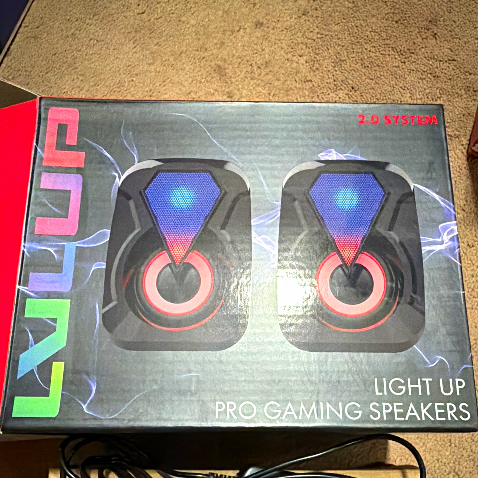 Vivitar LVL UP Wired 2.0 Computer Speakers LED Lightshow USB/3.5mm Black