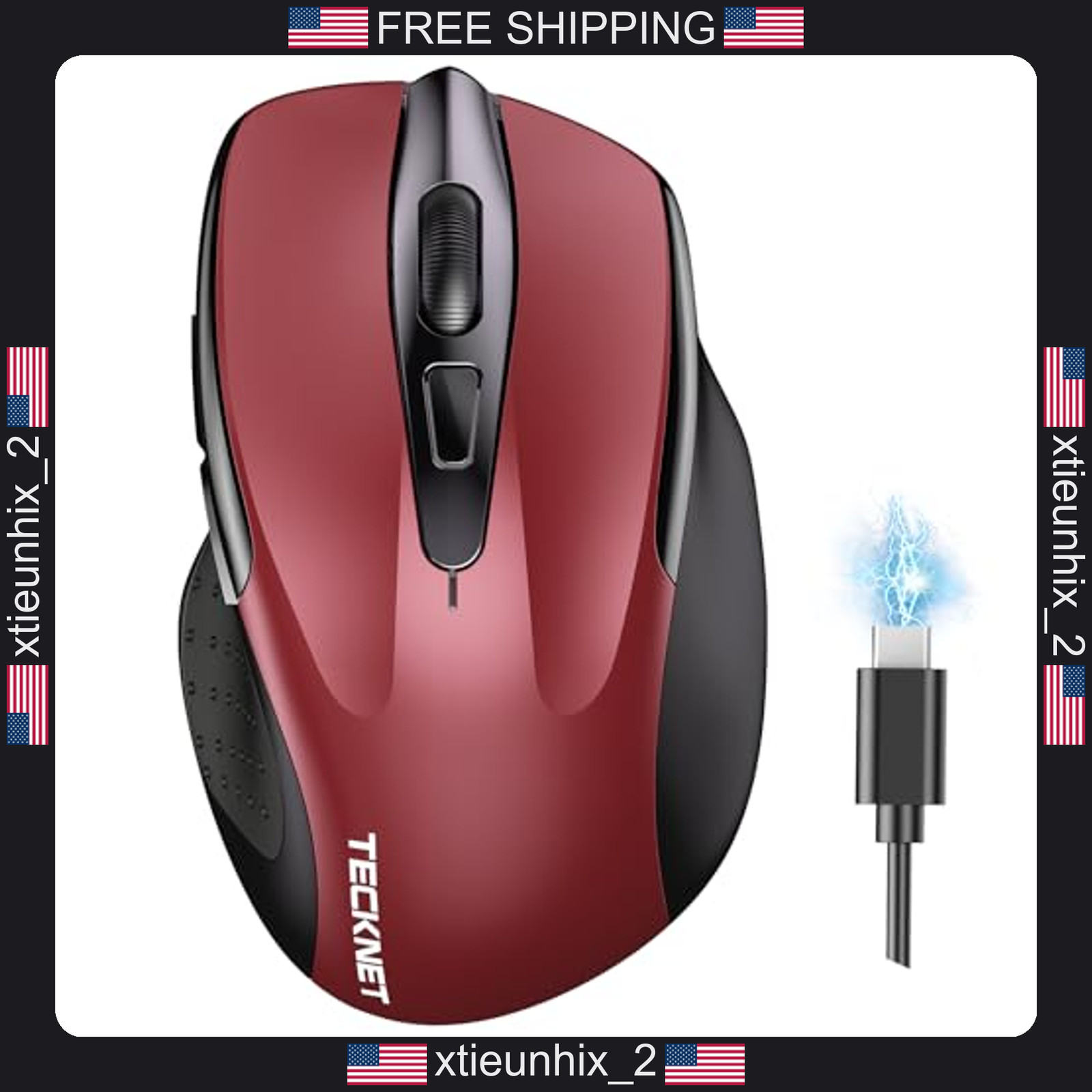 Wireless Mouse Bluetooth 5.0/2.4G Rechargeable Silent 6-DPI Compact