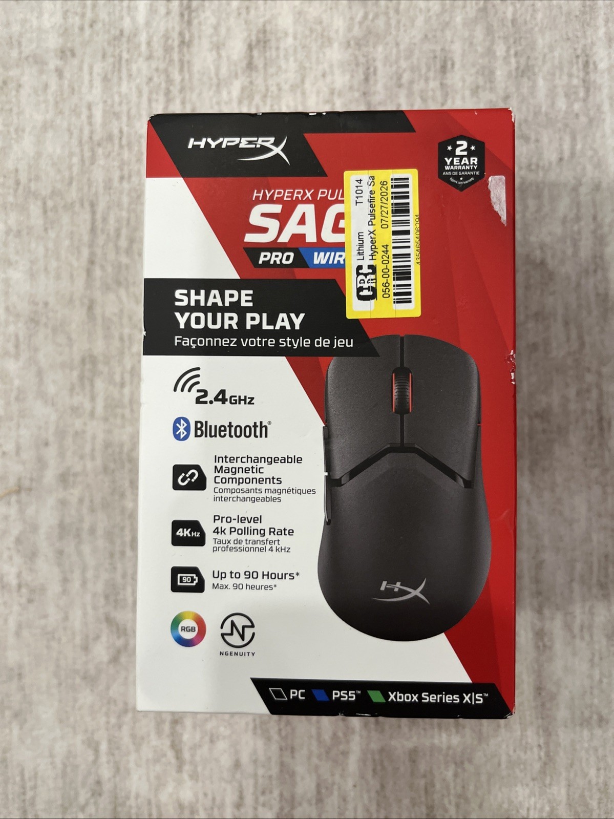 HyperX PulseFire Saga Pro Wireless Gaming Mouse NEW/SEALED/DMG PKG