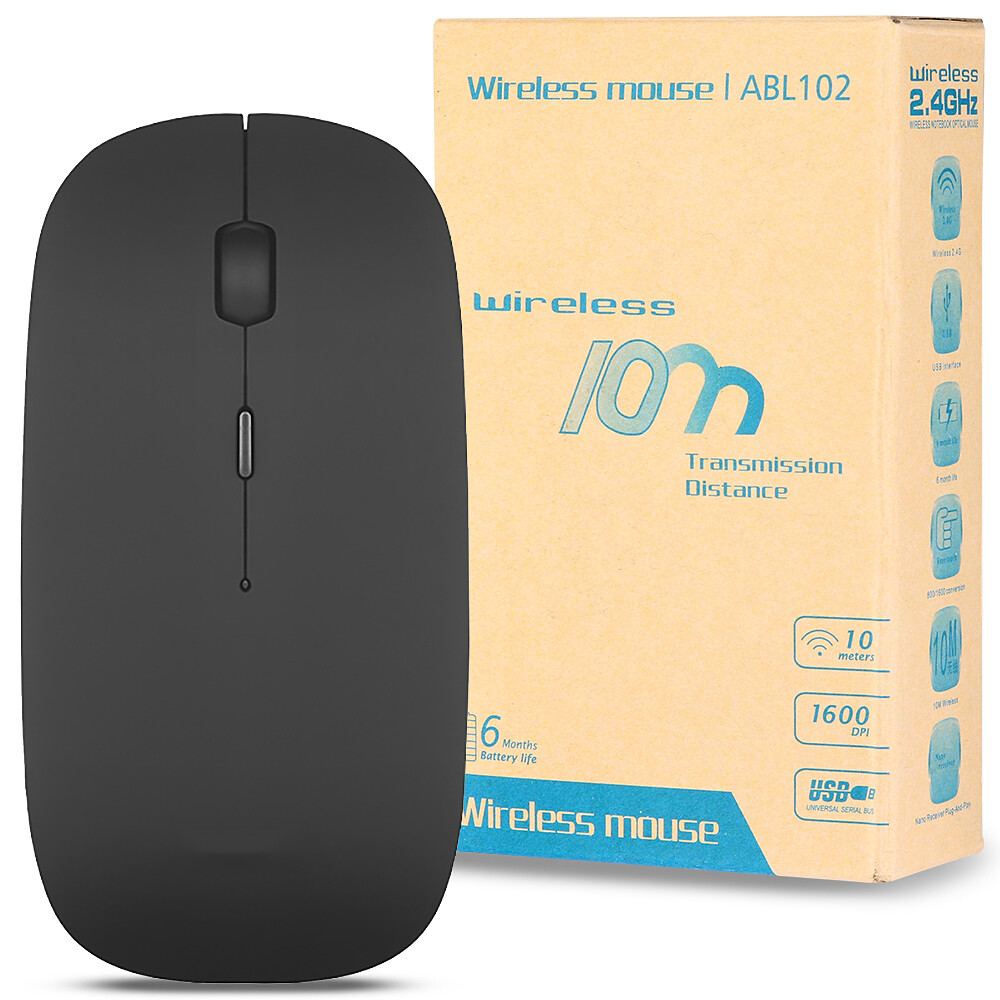 Silent Click Wireless Optical Mouse, Long Range Wireless Mouse - Luxury White