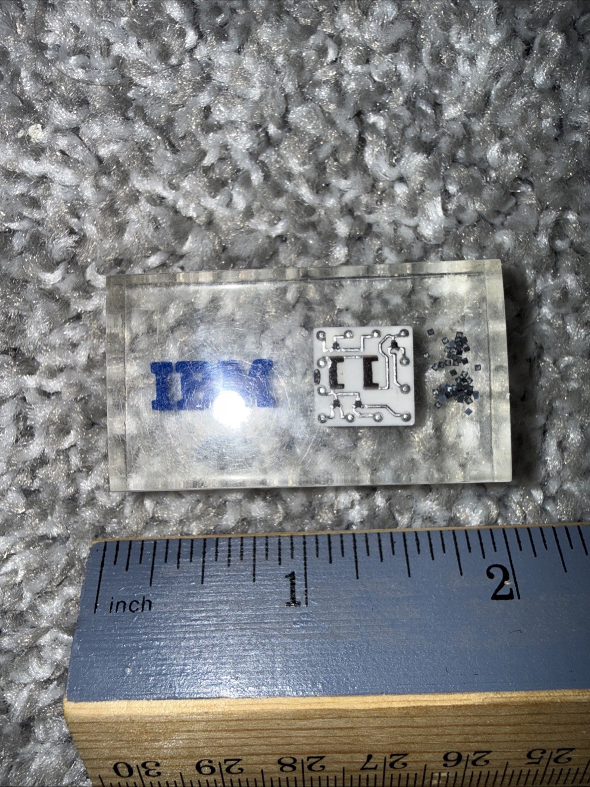 Vintage IBM SLT CPU Computer Chip Lucite Incased 1.75”