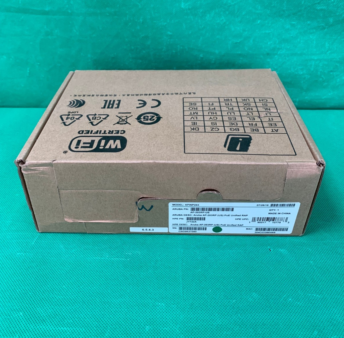 HPE Aruba JY722A AP-203RP-US PoE Unified RAP Wireless Access Point (APINP203)