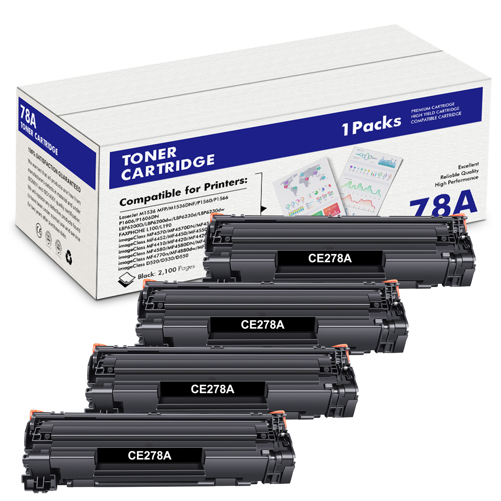 CE278A Toner Cartridge For HP 78A LaserJet P1560 P1566 P1606dn M1536dnf MFP Lot