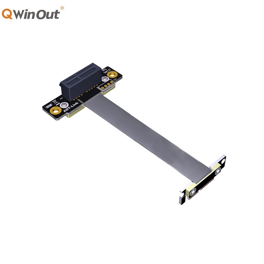 ADT-Link Dual Right Angle PCIe Extension Cable R11SL Riser Card Ribbon Extender