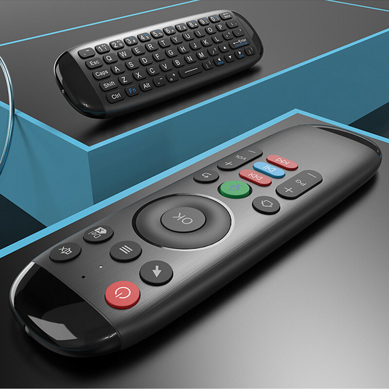Universal 2.4G USB Air Fly Mouse Color Backlight Keyboard Voice Remote Control
