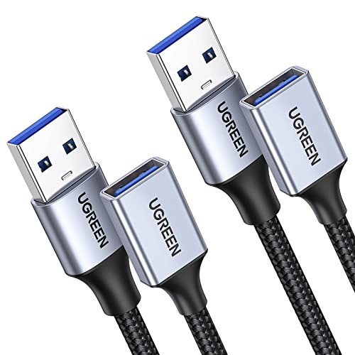 2 Pack 15 FT USB A Extender Cord for Peripherals Data Sync