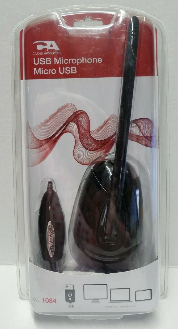CYBER ACOUSTICS USB Microphone Micro USB CVL-1084 Noise Cancelling 