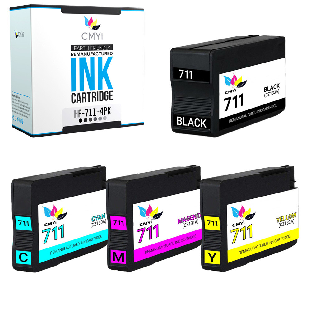 4Pack Compatible HP 711 Ink Cartridges for HP DesignJet T120 T125 T130 T520 T530
