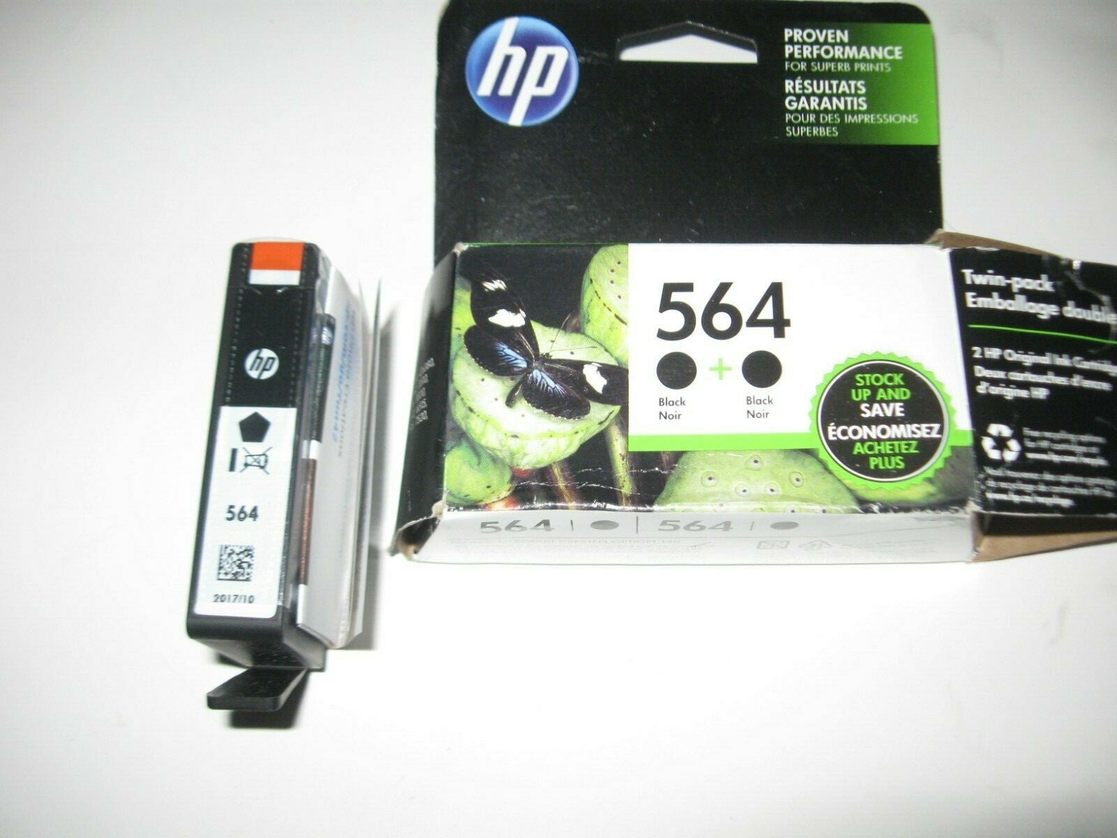 Genuine NEW HP 564 Black Ink Cartridge ONE Single Pack INKJET OEM Exp 10/2017