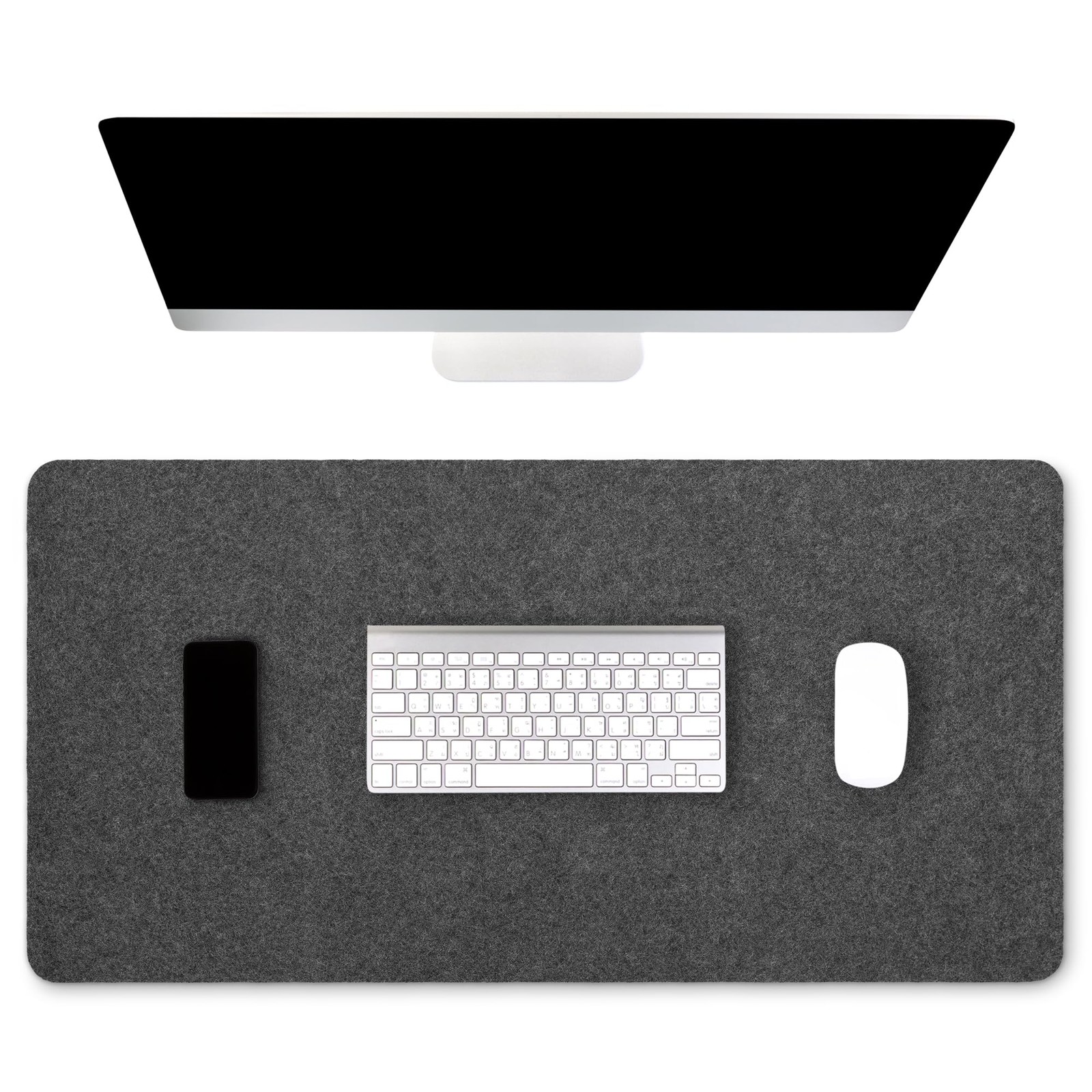 Premium Real Wool Felt Desk Pad NonSlip Backing Mat Protector 32x16 Inch
