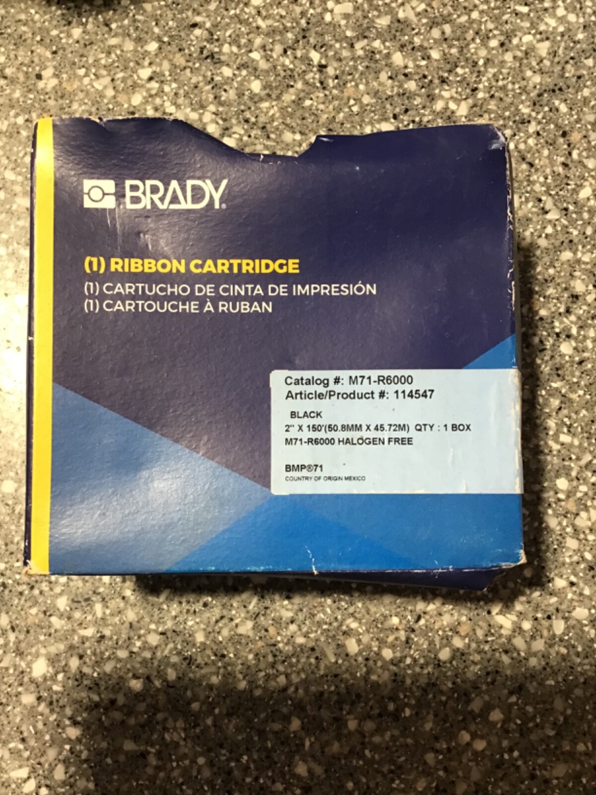 2x  Brady BMP71 Ribbon Cartridge  | M71-R6000 | BLACK | 114547 | 50.8mm x 45.72m