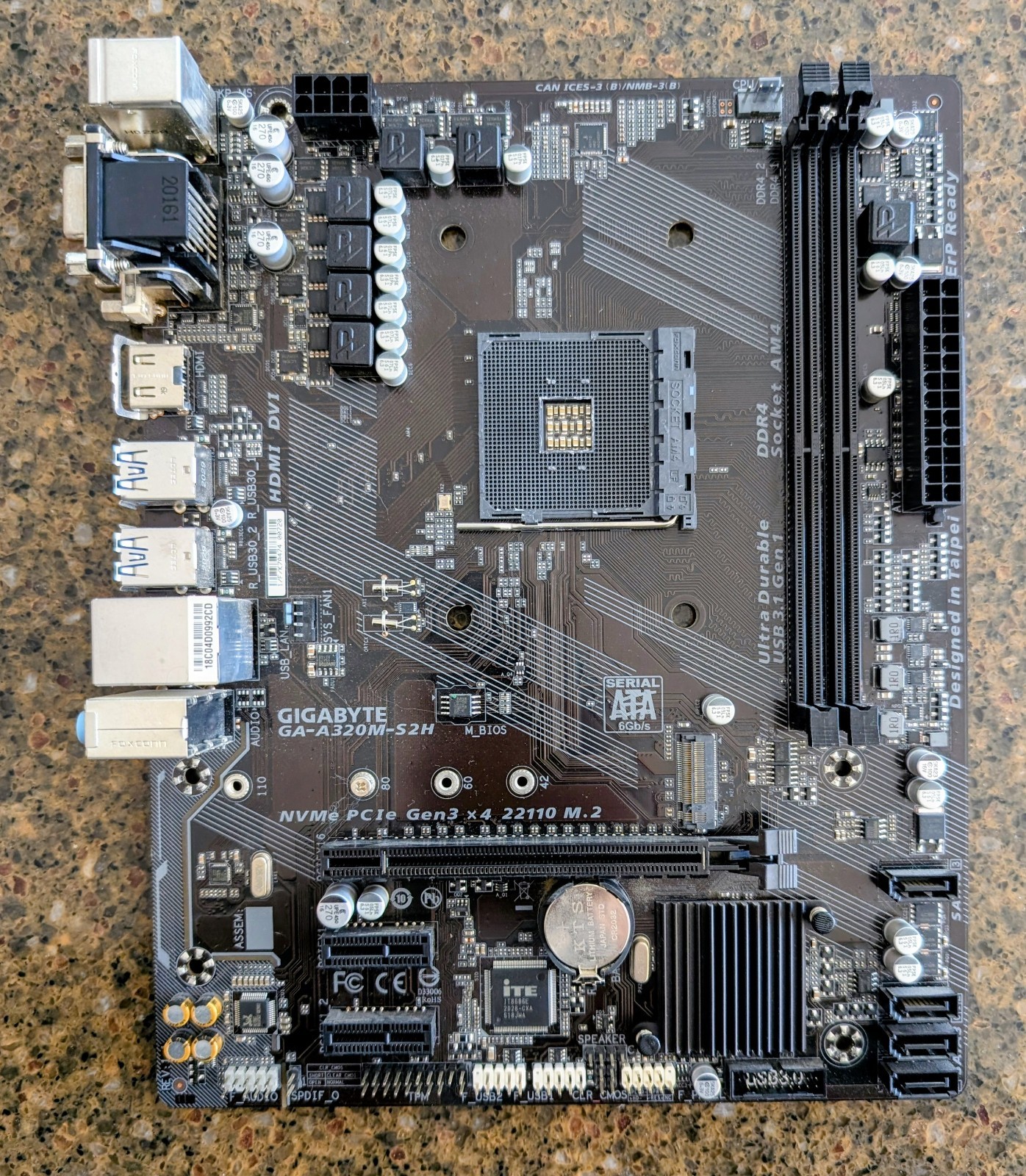 Gigabyte GA-A320M-S2H AM4 microATX Motherboard