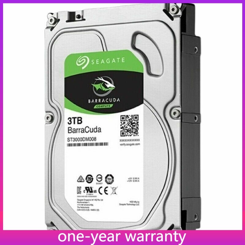 ST3000DM008 Seagate BarraCuda 3 TB Internal 3.5" Hard Drive 7200RPM 6Gb SATA 64M