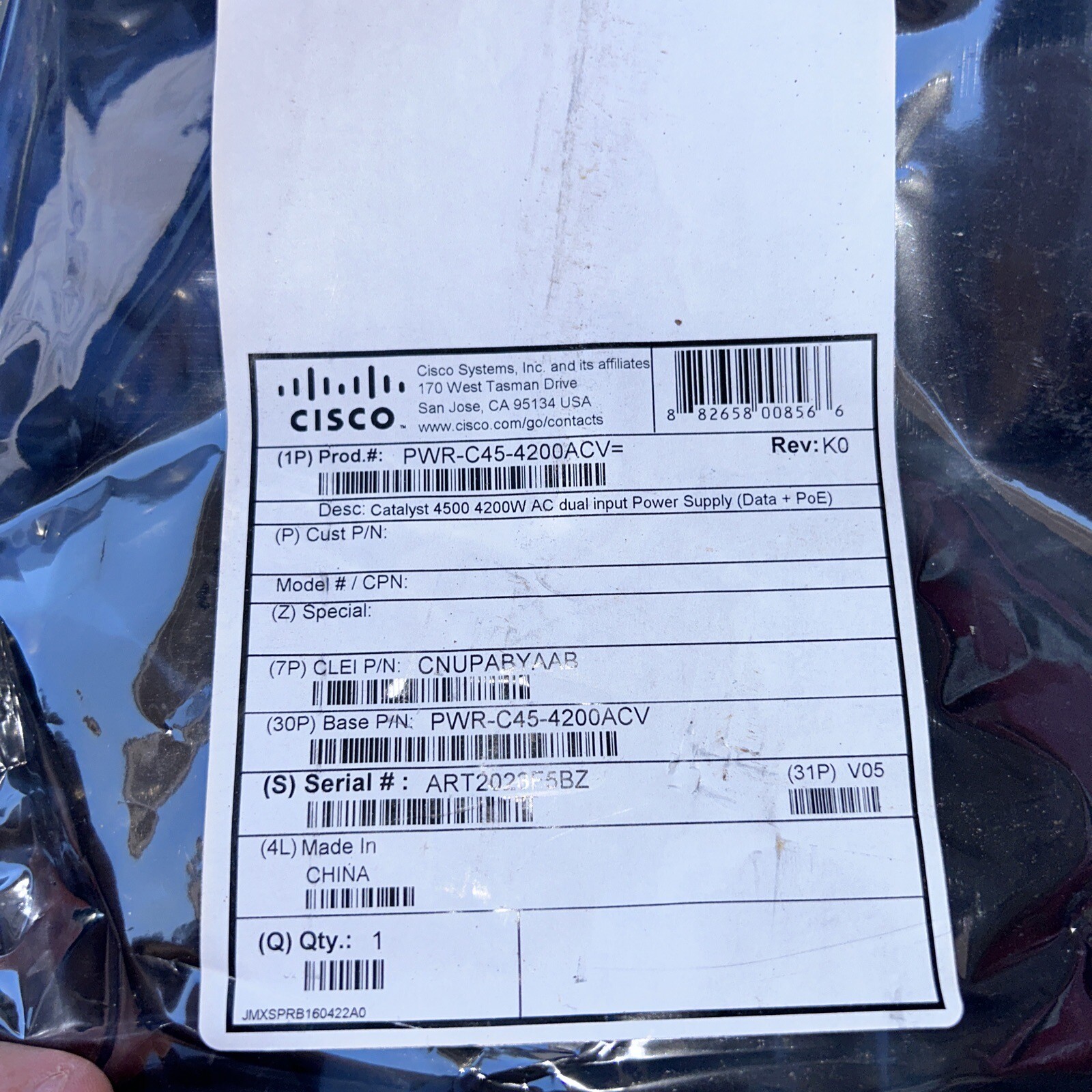 POWER SUPPLY FOR CISCO WS4500 SERIES - ARTESYN AA24410
