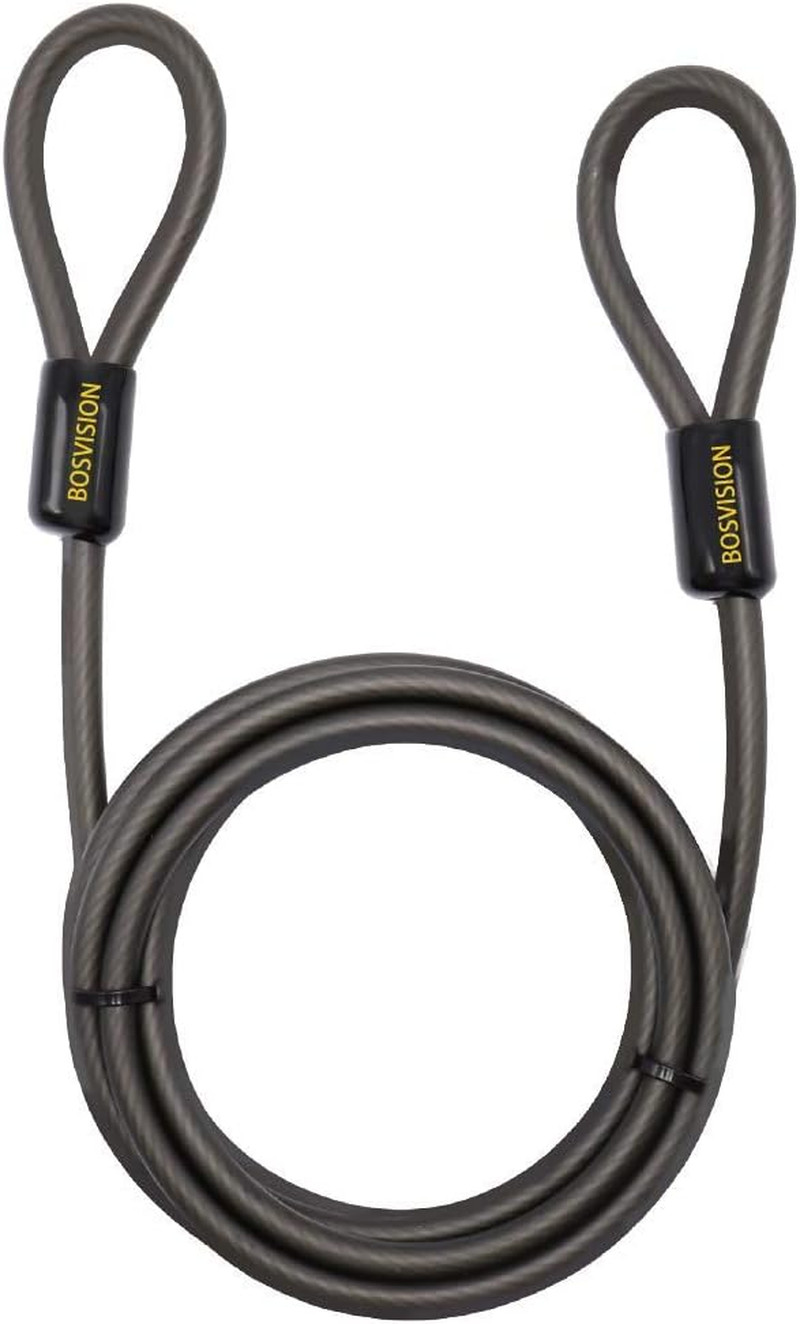 Security Tether Cable, Vinyl Coated Steel Cable with 2 Loops