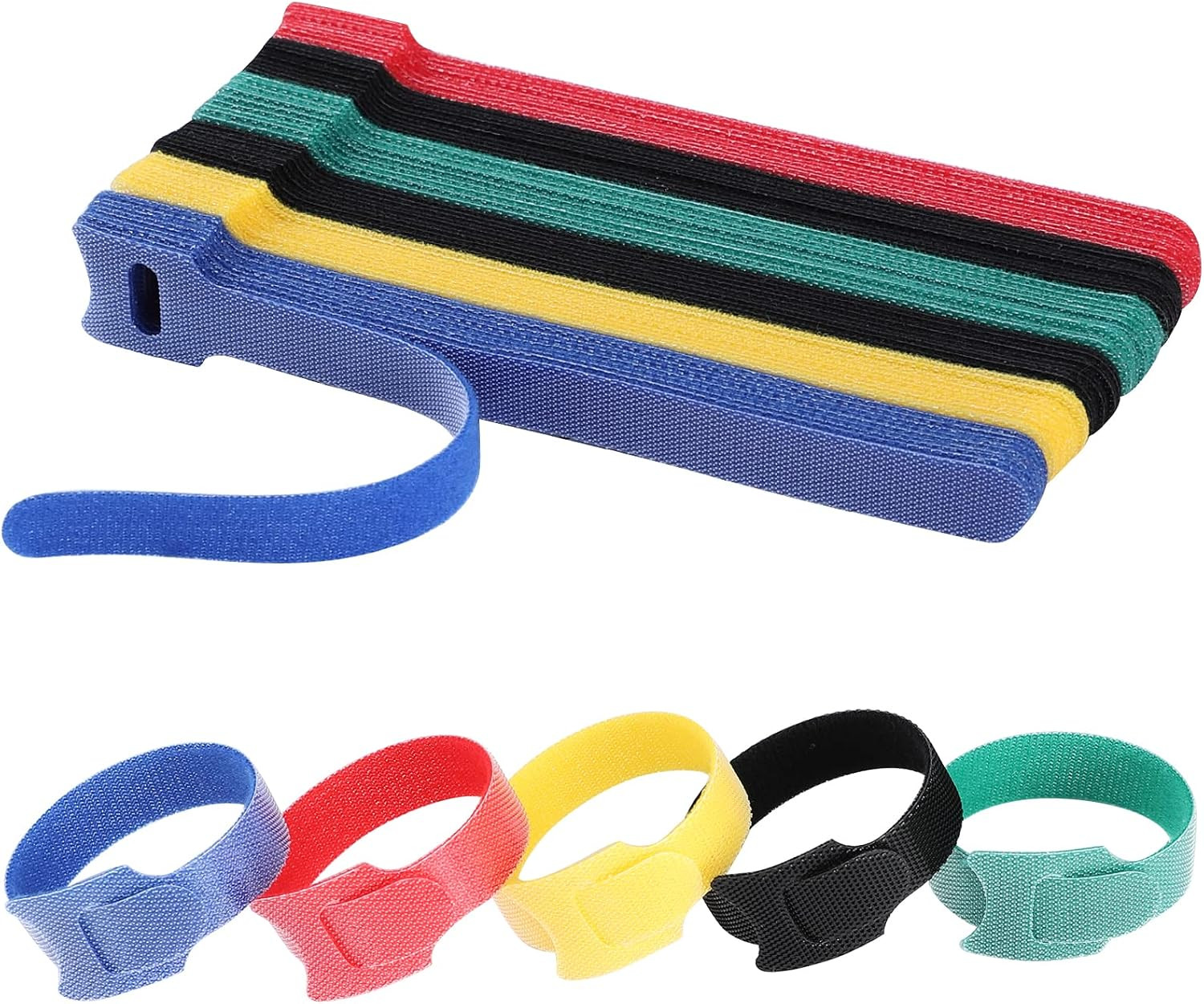 120PCS 6 Inch Cable Ties Reusable Multi-Purpose Wire Ties Cord Organizer Adjusta