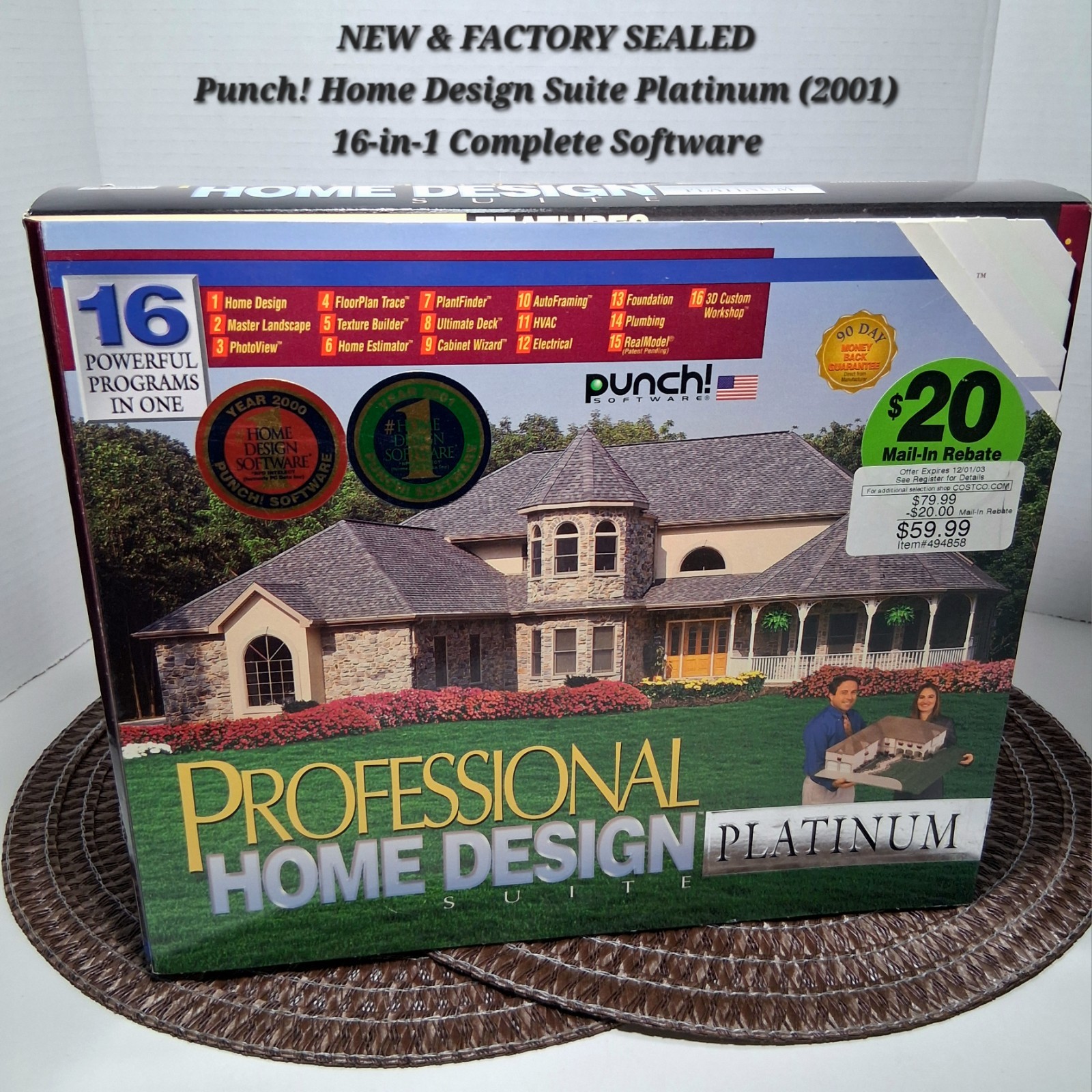 Punch Professional Home Design Suite Platinum PC Software New Sealed Big Box 200