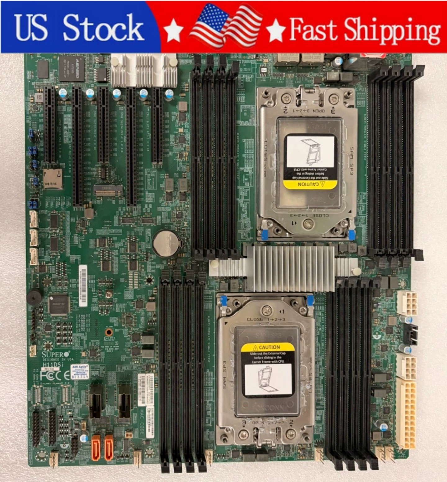 Used Supermicro H11DSi REV2.0 Dual SP3 Server Motherboard AMD EPYC DDR4