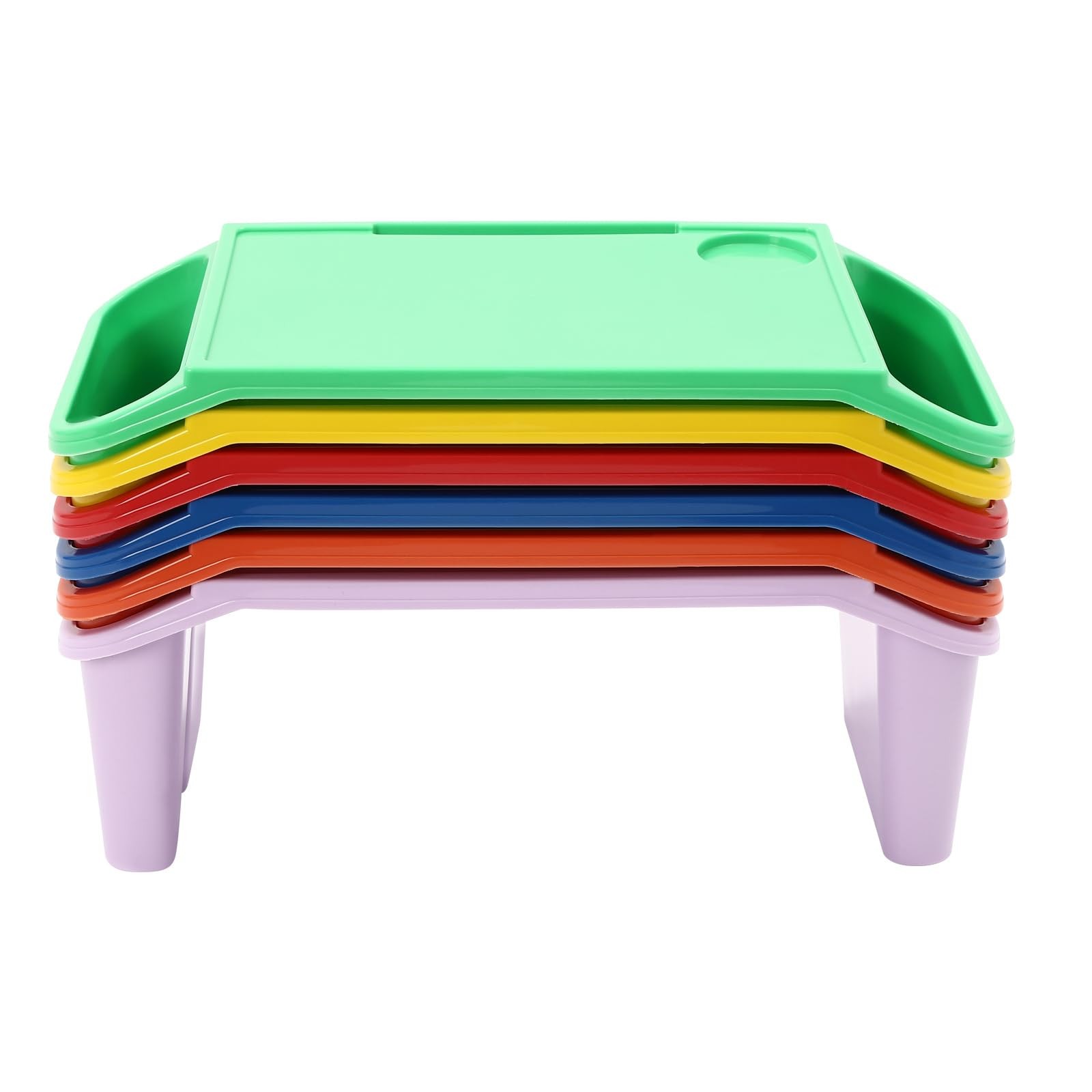 6 Pcs Kids Lap Desk Rectangular Desk Tray for Writing Eating Game Classroom