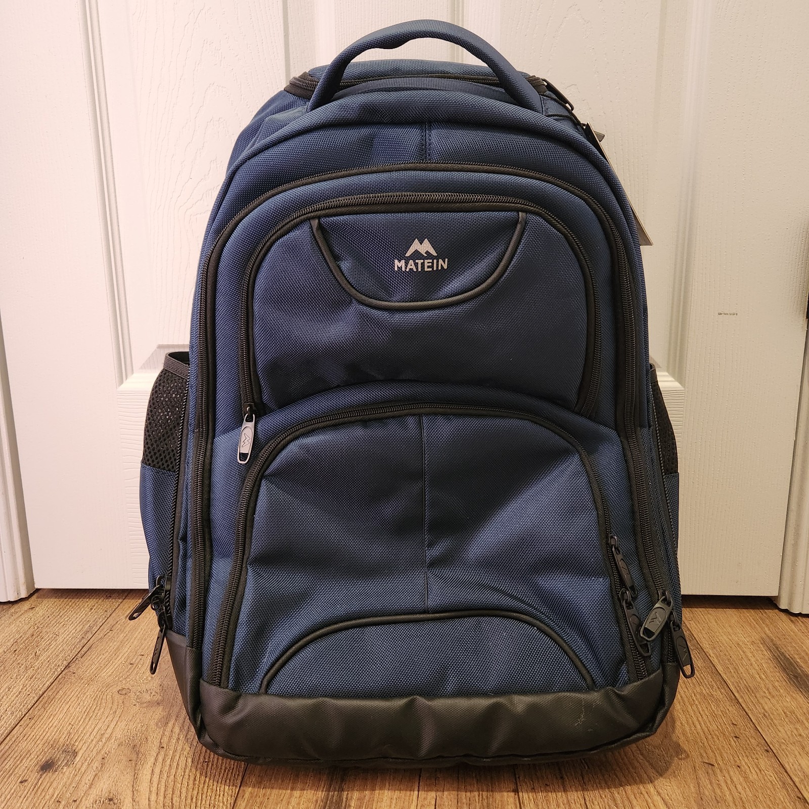 MATEIN NWT Roller Backpack, 17 inch Large Travel Laptop Bag w/2 Wheels, Blue
