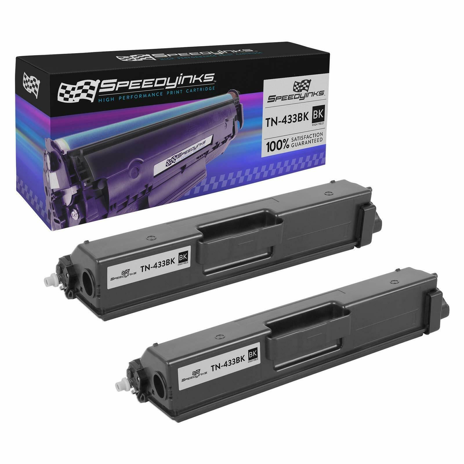SPEEDYINKS Compatible 2PK Brother TN433BK Black High Yield Toner Cartridges