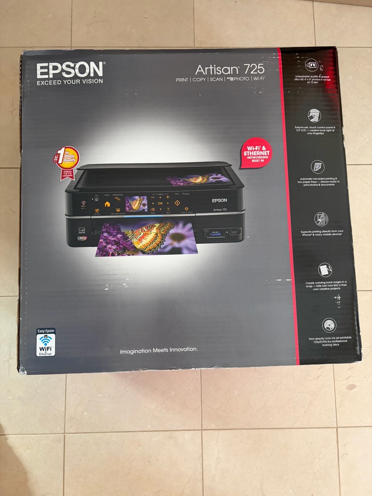 Epson Artisan 725 All-In-One Inkjet Printer Print Copy Scan CD Tray