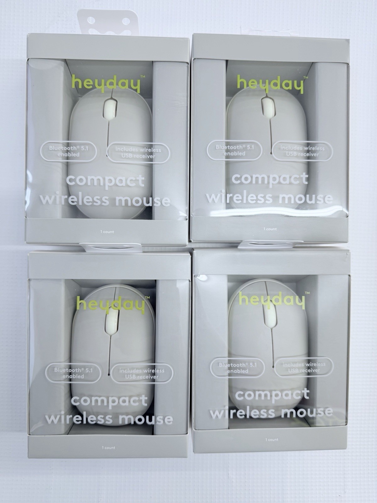 Heyday Compact Wireless Mouse Bluetooth 5.1 White 4-Pack