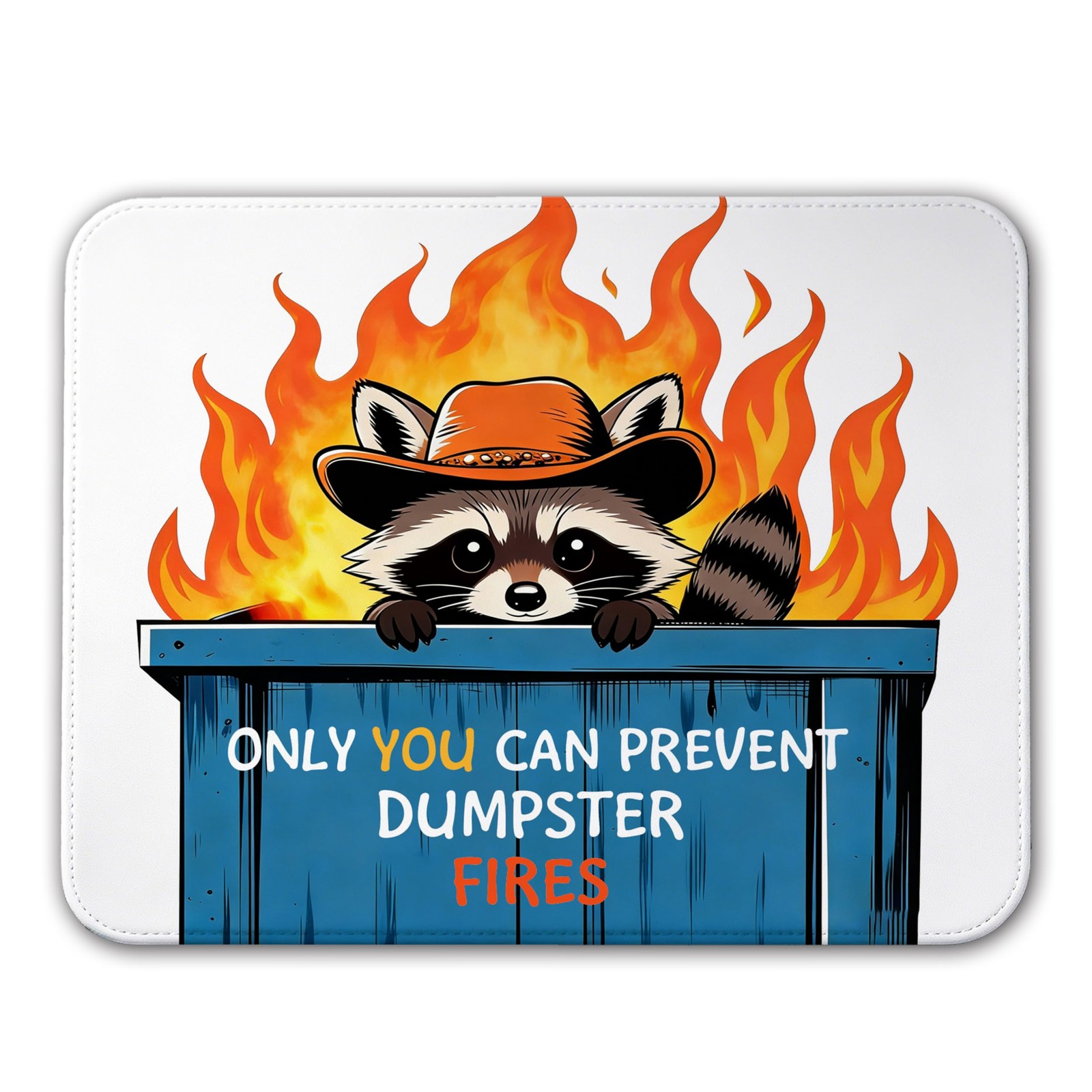 Dumpster Fire Raccoon Mouse Pad,10x8 Inch