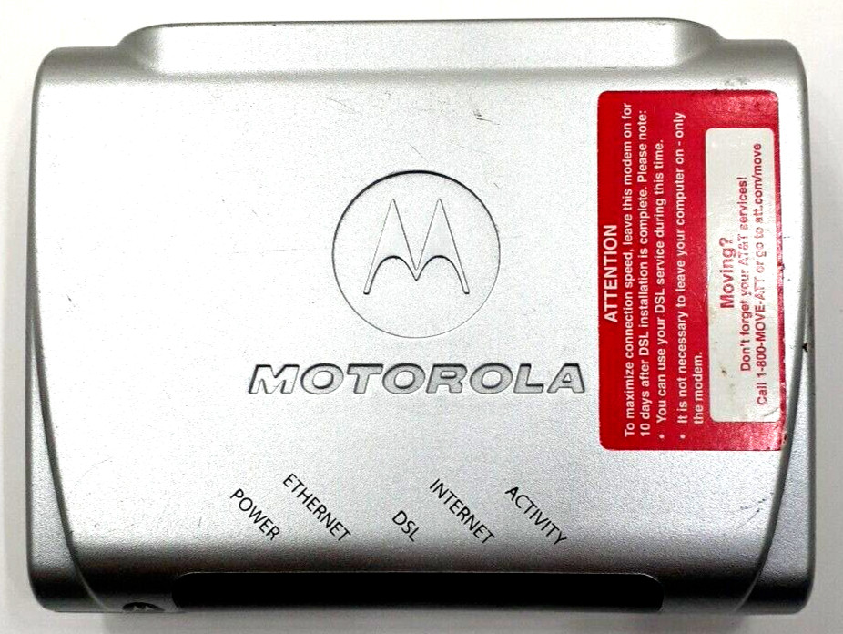 Motorola MSTATEA DSL Modem 2210-02-1022 W/O Power Supply AT&T Works Great