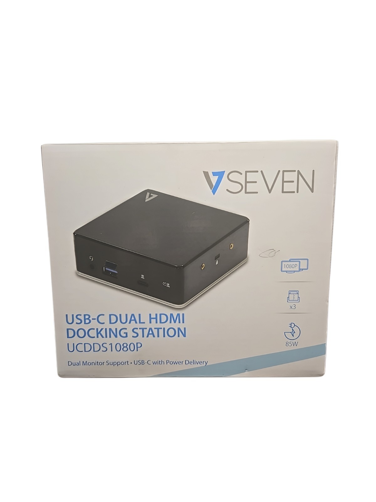 V7 Universal USB-C Docking Station UCDDS1080P Dual HDMI Display Dock for Laptop