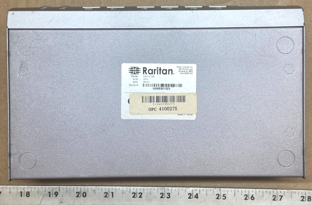 Raritan SwitchMan SW4-USB 4-Port KVM Switch USB VGA Audio Console - Used
