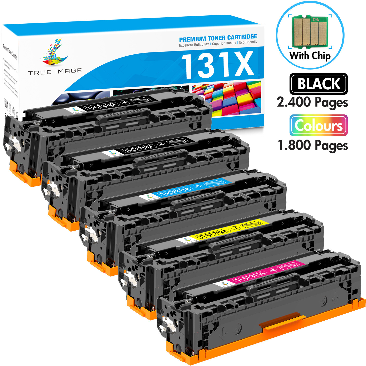 5x Color Toner Compatible with HP CF210A 131A Laserjet Pro 200 MFP M276nw M251nw
