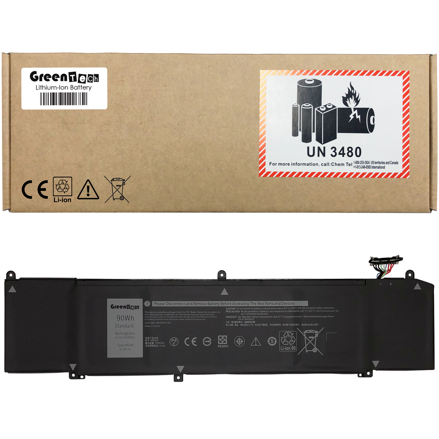 GREENTECH XRGXX BATTERY FOR ALIENWARE M15 M17 DELL G5 5590 7590 90WHR K69WH