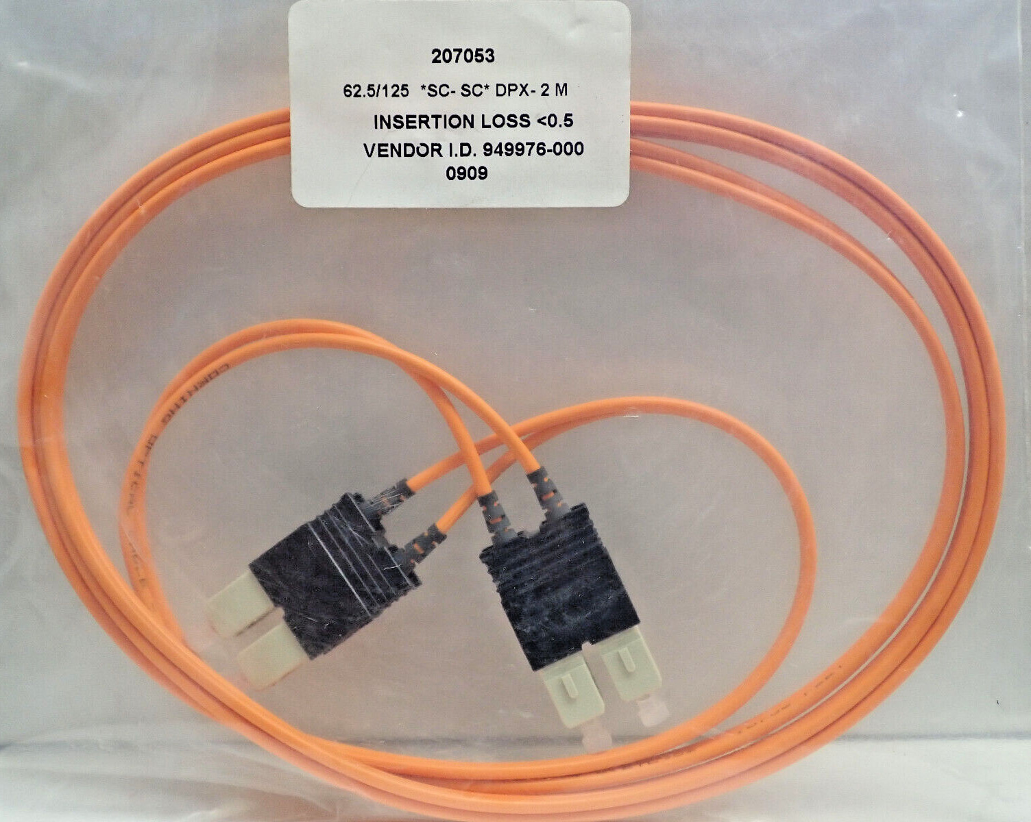 1 - Fiber Optic Cable  (6ft/2m) Duplex MultiMode 62.5/125 SC/SC