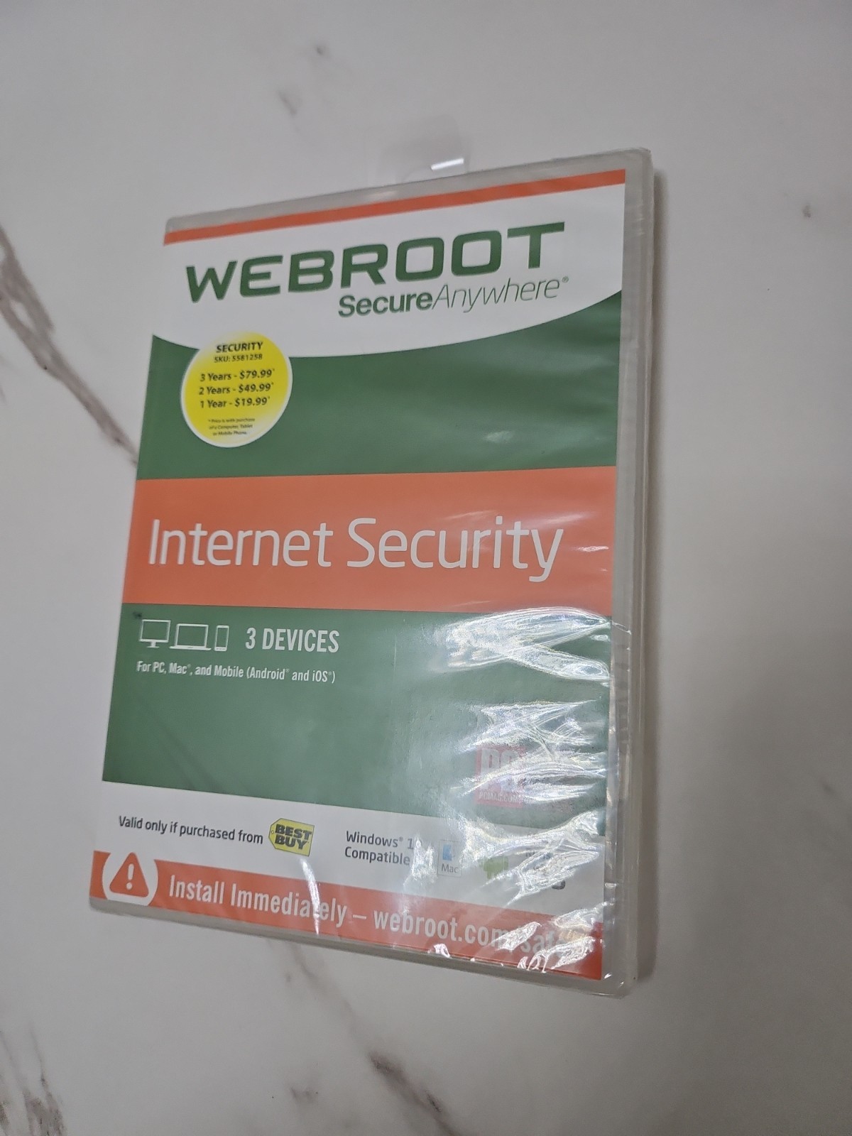 SEALED Webroot Secure Anywhere Internet Security 3 Devices Windows/Mac/Android