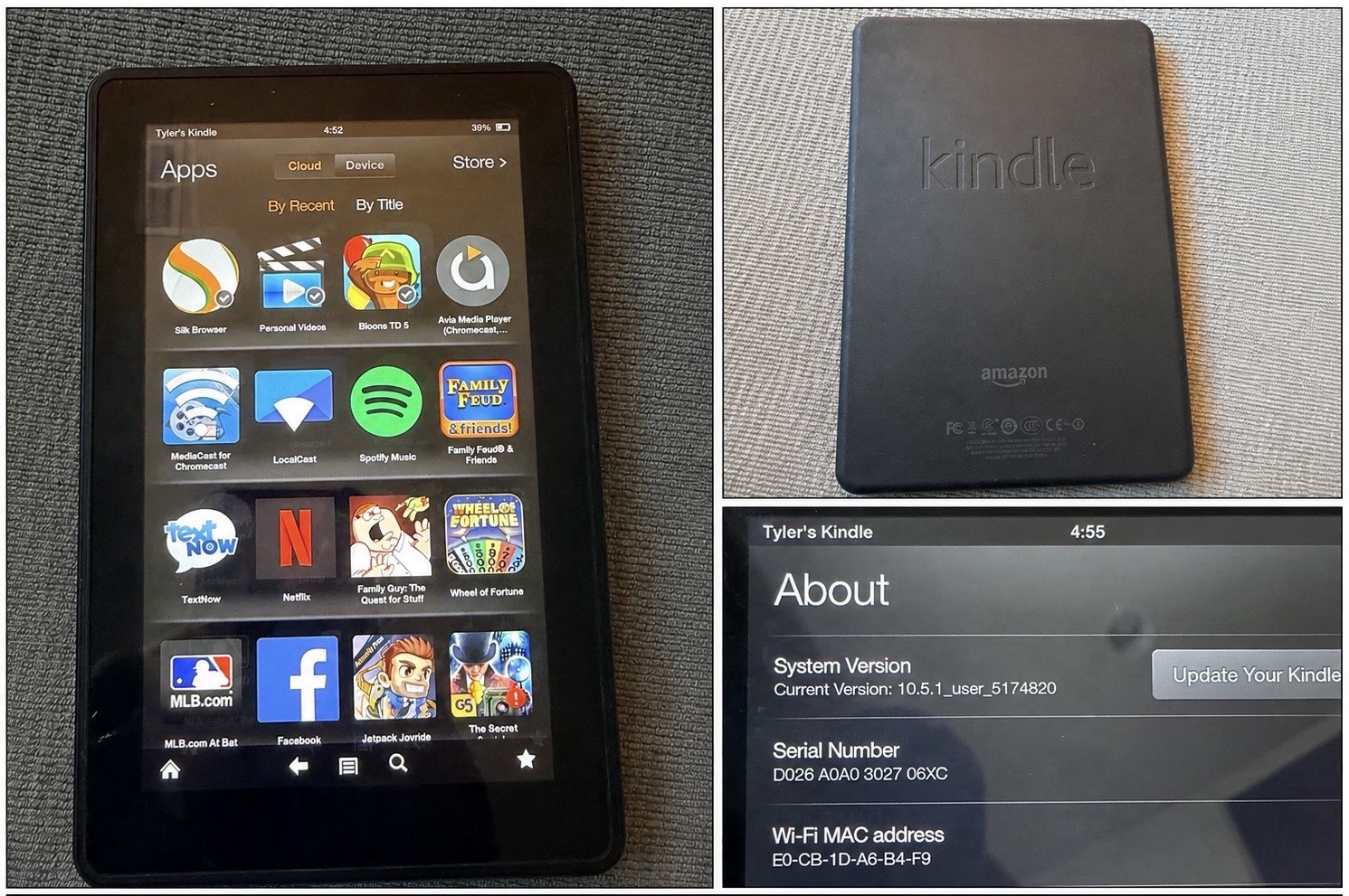Amazon Kindle Fire 2nd Gen D026 7” Tablet WiFi Powers On Tested AS IS