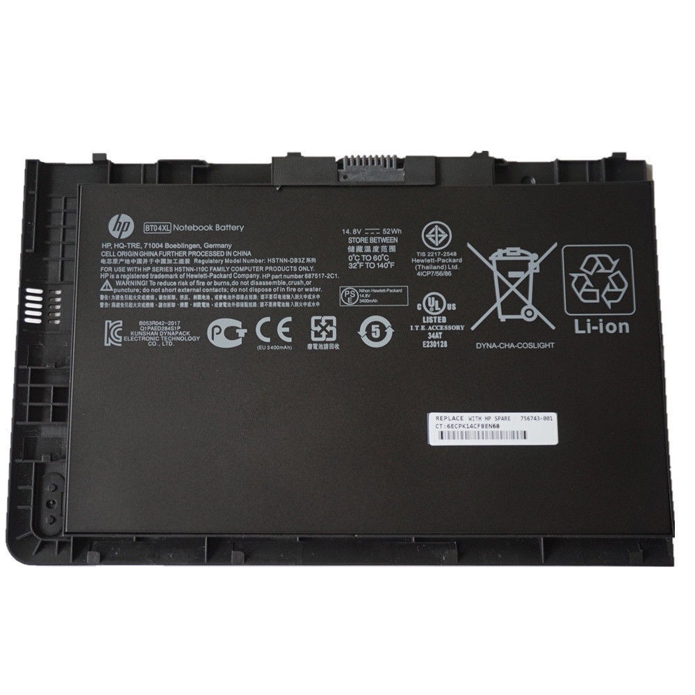 Genuine BT04XL Battery For HP EliteBook Folio 9470M 9480M HSTNN-DB3Z HSTNN-110C