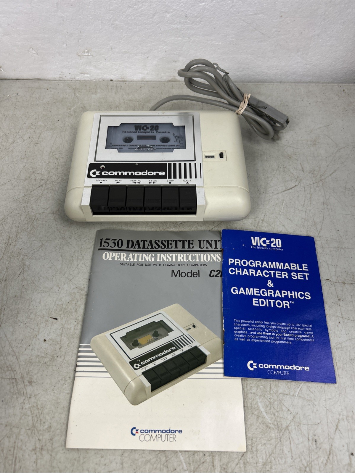 Commodore Computer C2N Datasette Unit 1530 Vintage Untested