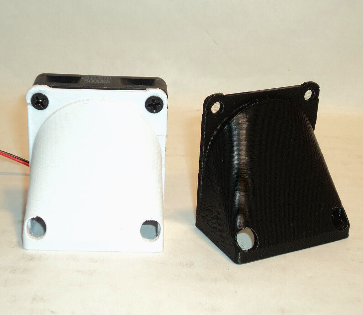 50mm RIGHT ANGLE Cooling Fan DUCT VENT Cooler Exhaust Case Hood Shroud NAS Mod