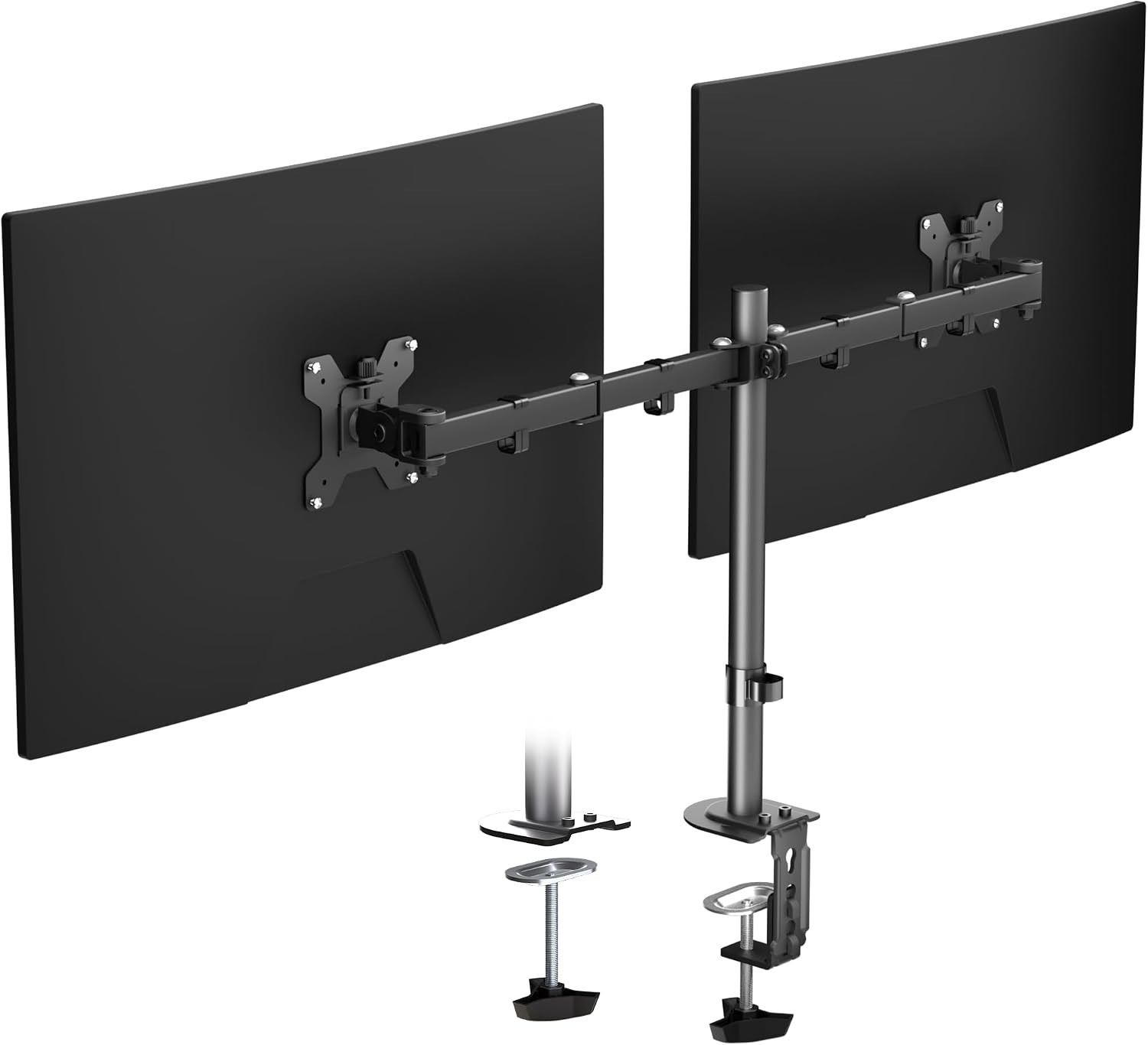 Adjustable Dual Monitor Mount for Ergonomic Workspaces – 22 lbs Support