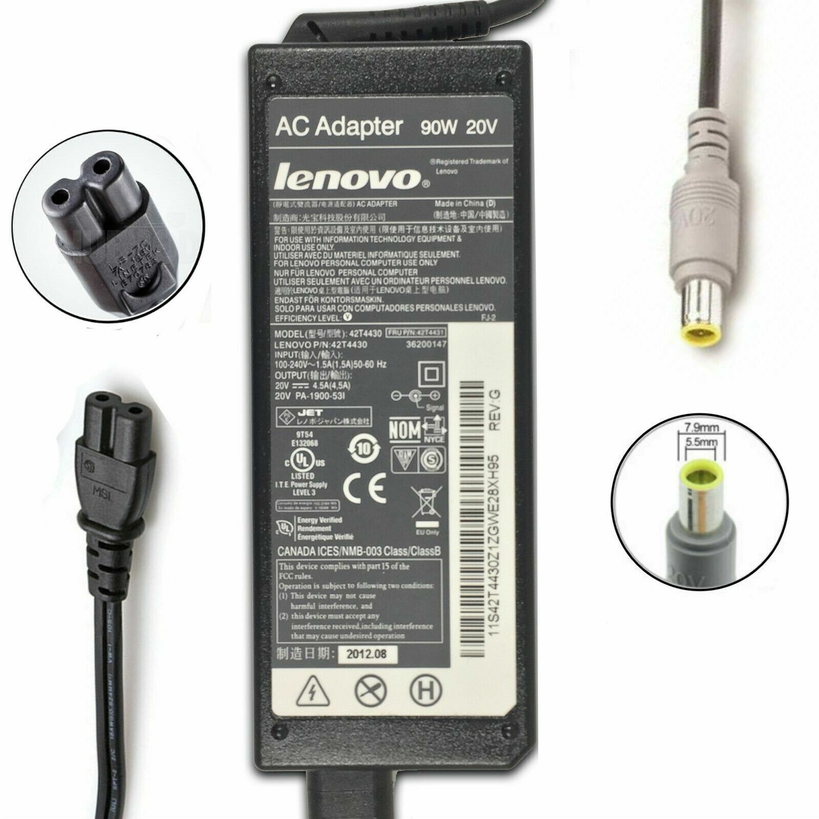 90W OEM AC Power Adapter Charger IBM Lenovo Thinkpad T400s T410s T410i T430 T530